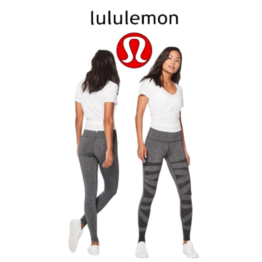Lululemon Heathered Black 28" Wunder Under Pant HR Special Edition Tech Mesh 4